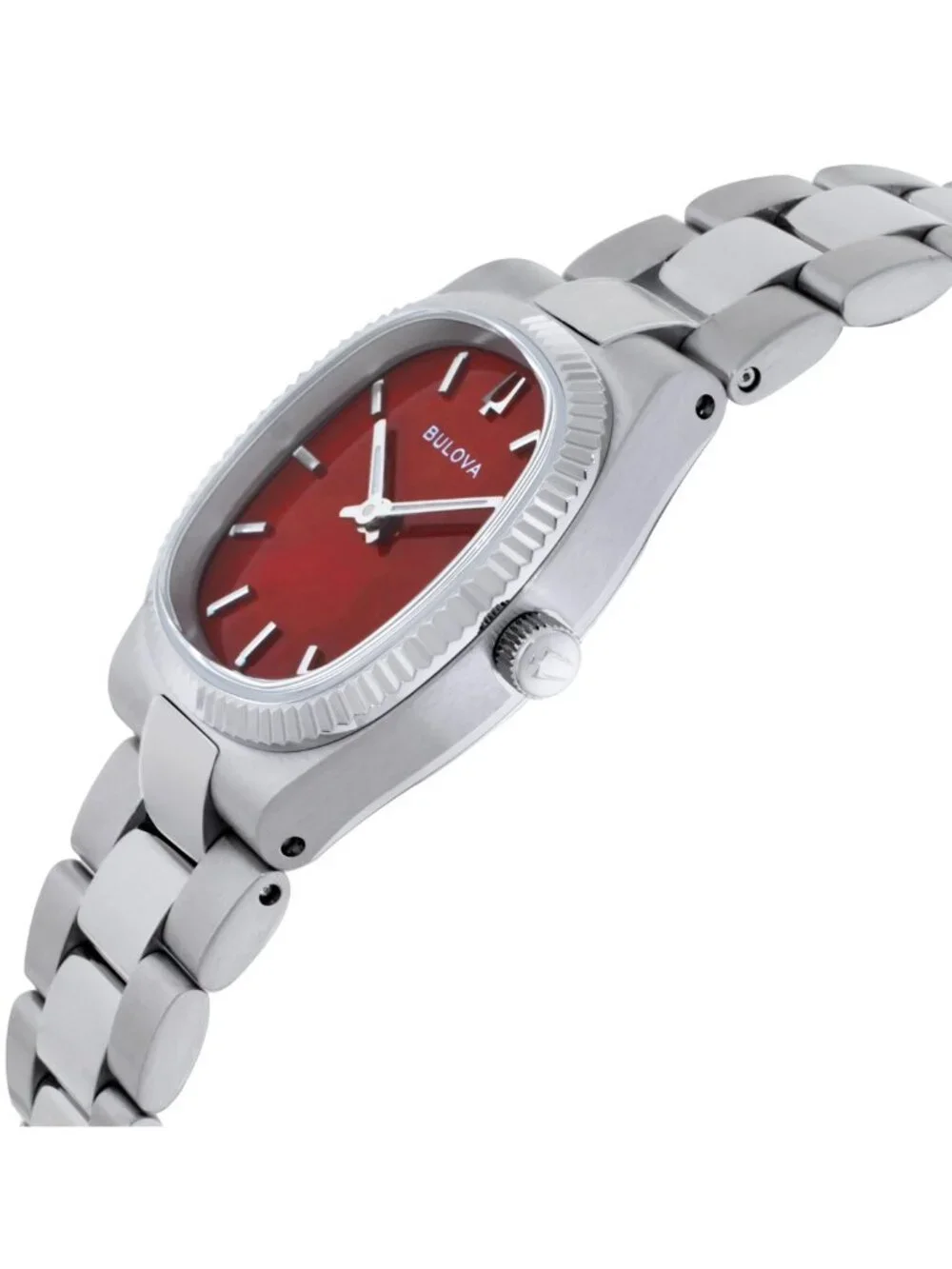 NWT Bulova Super Seville Mini Quartz Red MOP Dial Ladies Watch